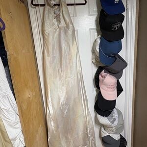 Zara Shimmering Cream Maxi Dress